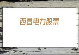 西昌电力股票(西昌电力股票历史数据)