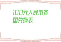 100元人民币各国兑换表(100元人民币图片背面)